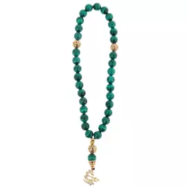 Композиция из долерита и малахита "Коран с Мечетью" с четками, Златоуст