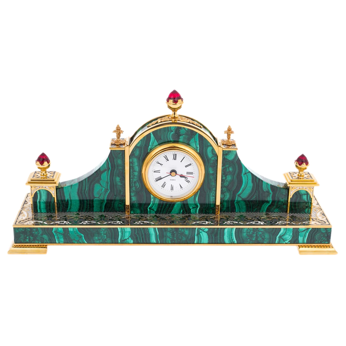 Malachite clock "Residence" Zlatoust