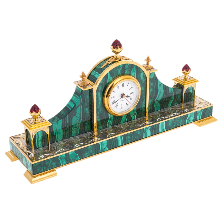 Malachite clock "Residence" Zlatoust