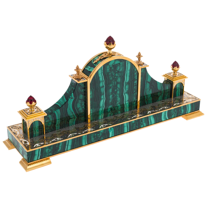 Malachite clock "Residence" Zlatoust