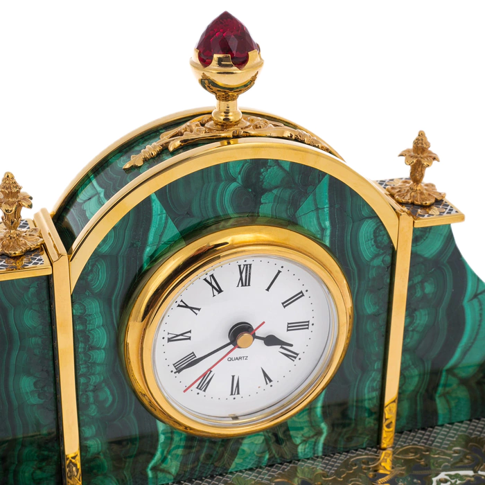 Malachite clock "Residence" Zlatoust