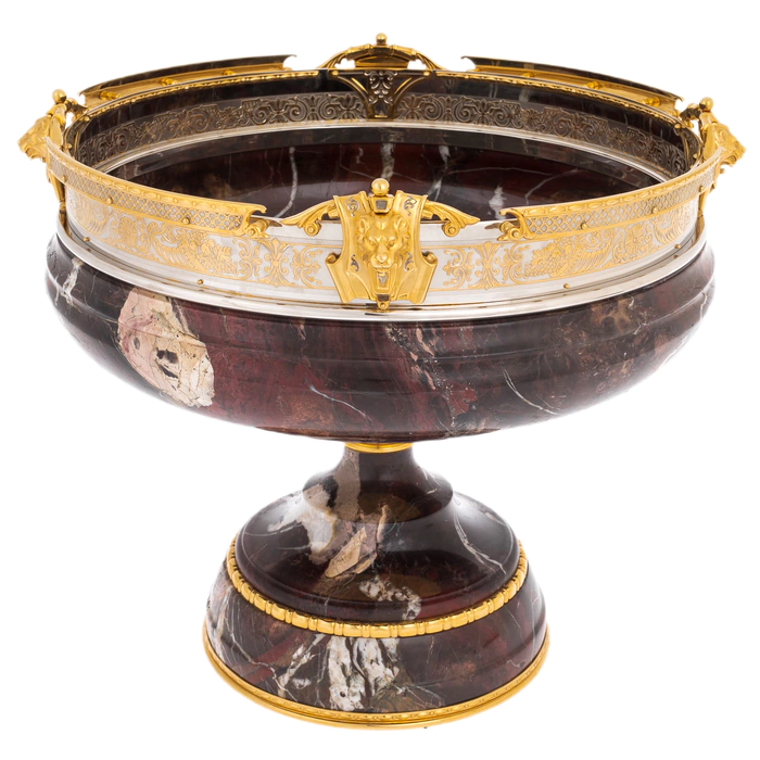 Vase of jasper "Lions" Zlatoust