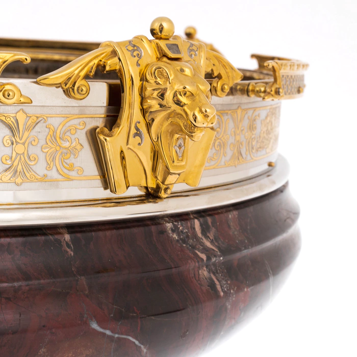 Vase of jasper "Lions" Zlatoust