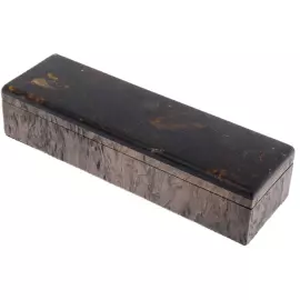 Ballpoint pen made of Karelian birch and amber "Flower" purple, in a case