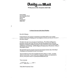 Подкова со свадьбы принца Уильяма и Кэтрин Миддлтон