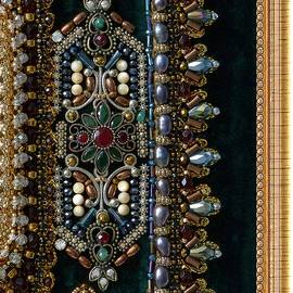 The embroidered icon "The Righteous Warrior Feodor Ushakov" in a frame and a case