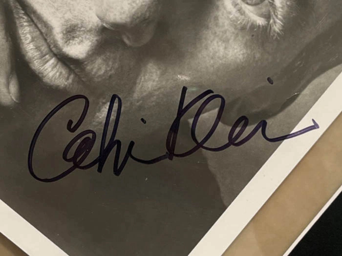 Autographed photo by designer Calvin Klein