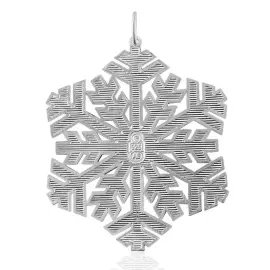 Елочная игрушка из серебра "Снежинка" с ювелирным стеклом Елочная игрушка из серебра "Снежинка" с ювелирным стеклом