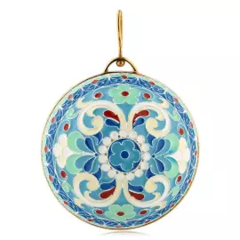 Елочный шар "Расписной" голубой