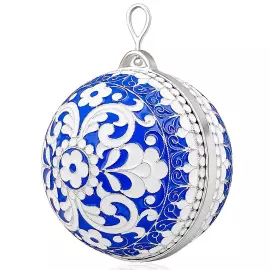 Елочный шар "Роспись" синий