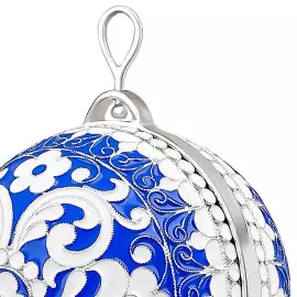 Елочный шар "Роспись" синий