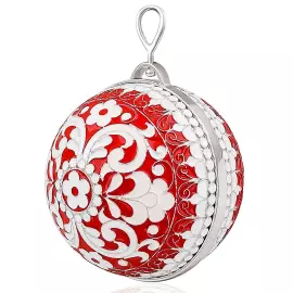Елочный шар "Роспись" красный
