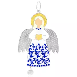 Елочная игрушка из серебра "Ангел"