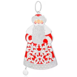 Елочная игрушка из серебра "Дед Мороз" красно-белая
