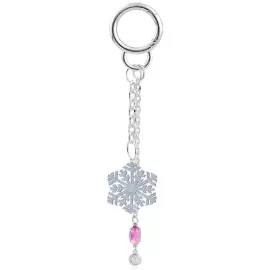 Silver "Snowflake" keychain with corundum