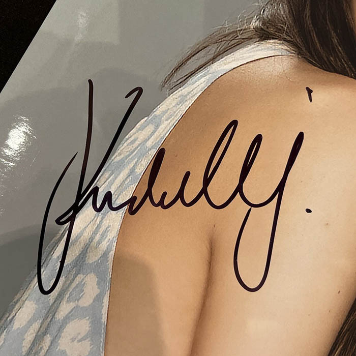 An autographed photo of model Kendall Jenner