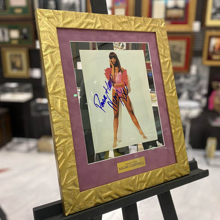 Autographed photo of supermodel and actress Naomi Campbell