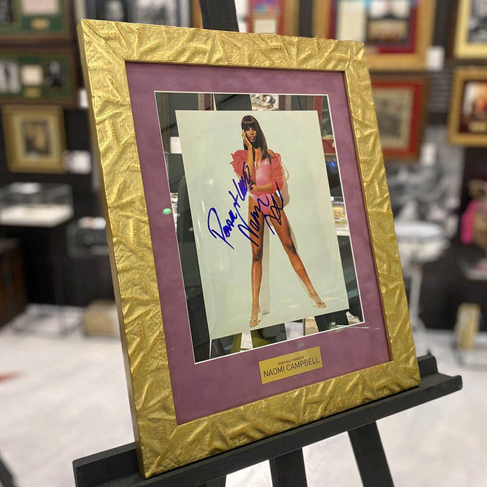 Autographed photo of supermodel and actress Naomi Campbell