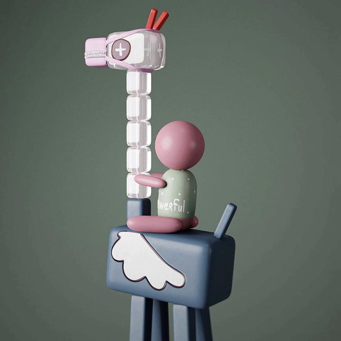 Giraffe and boy sculpture by Taras Zheltyshev