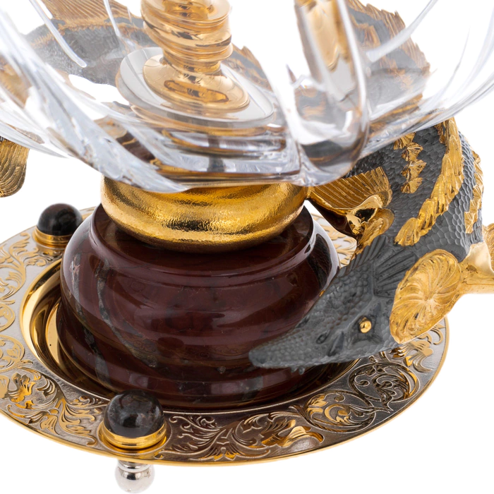 Caviar bowl with jasper "Poseidon" Zlatoust