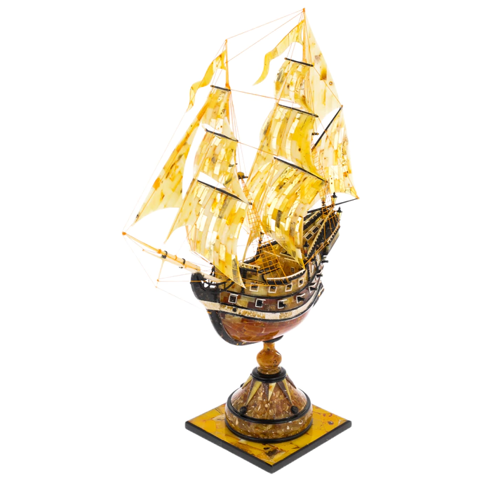 Souvenir of amber "Frigate Santa Maria"