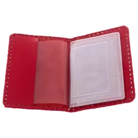 Кожаная обложка на автодокументы "Тойота" красная, Златоуст