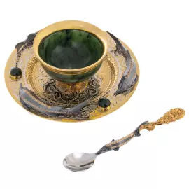 Sterlet caviar set with jade, Zlatoust