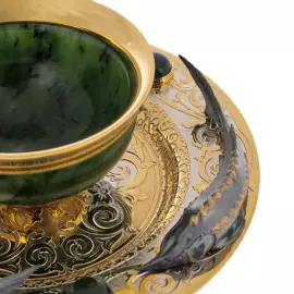 Sterlet caviar set with jade, Zlatoust
