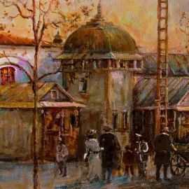 Oil painting "Taganskaya Square"