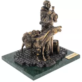 Bronze and marble statuette "Monk"