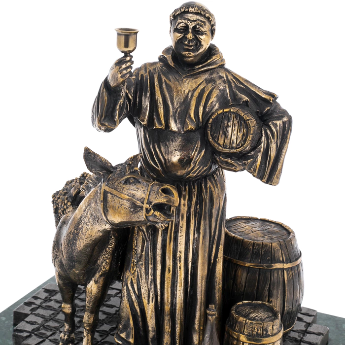 Bronze and marble statuette "Monk"
