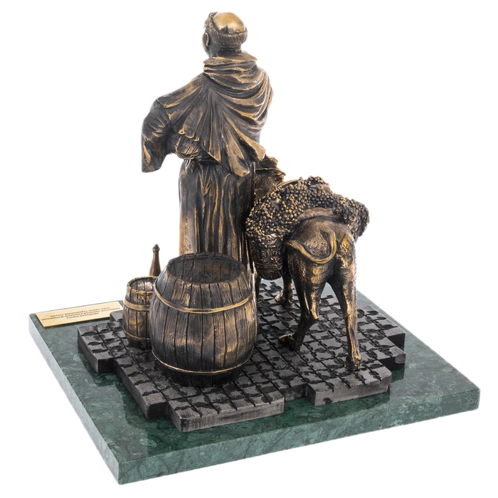 Bronze and marble statuette "Monk"