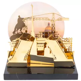 Бизнес-сувенир из латуни  "Мы строим города. Санкт-Петербург"