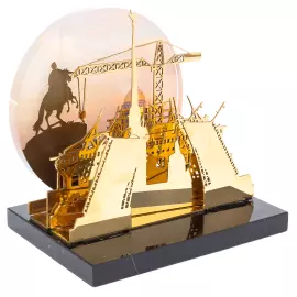 Бизнес-сувенир из латуни  "Мы строим города. Санкт-Петербург"