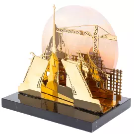 Бизнес-сувенир из латуни  "Мы строим города. Санкт-Петербург"