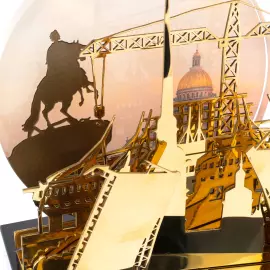 Бизнес-сувенир из латуни  "Мы строим города. Санкт-Петербург"