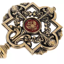 Сувенирный ключ с эмалью "Герб РФ"