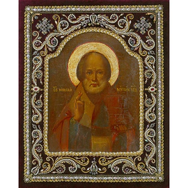 Embroidered icon of St. Nicholas the Wonderworker
