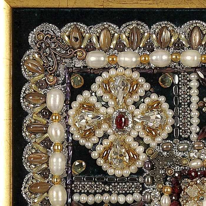 Embroidered icon of St. Peresvet of Radonezh in a frame and a kiosk