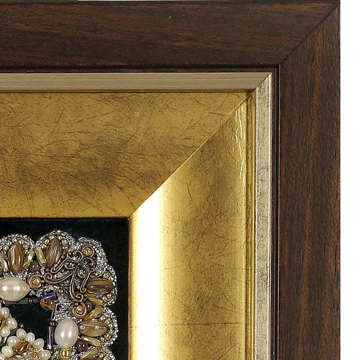 Embroidered icon of St. Peresvet of Radonezh in a frame and a kiosk