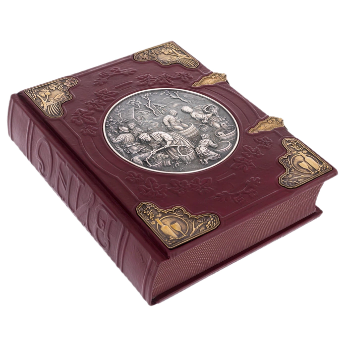 Leather-bound gift book "Wine" by A. Domine, in a box
