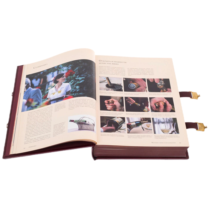 Leather-bound gift book "Wine" by A. Domine, in a box