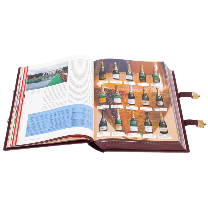 Leather-bound gift book "Wine" by A. Domine, in a box
