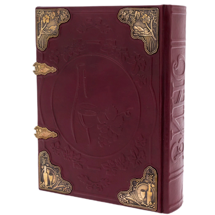 Leather-bound gift book "Wine" by A. Domine, in a box