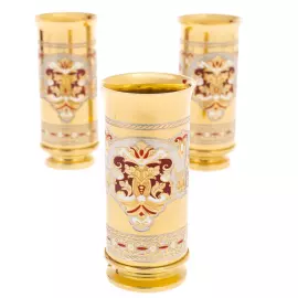 Caviar set "Gifts of the sea" on a jasper stand, for 3 persons, Zlatoust