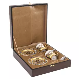 Кофейный набор "Утро" с лазуритом, на 2 персоны, Златоуст