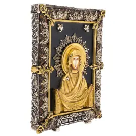 Икона с художественным литьём "Покров Пресвятой Богородицы"