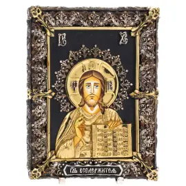 Икона с художественным литьём "Господь Вседержитель"