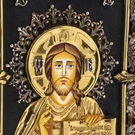 Икона с художественным литьём "Господь Вседержитель"