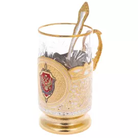 Чайный набор филигранный "Золотая осень" на 3 персоны, Златоуст Чайный набор филигранный "Золотая осень" на 3 персоны, Златоуст